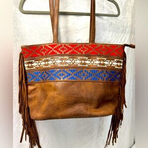Catch fly leather western bag purse
